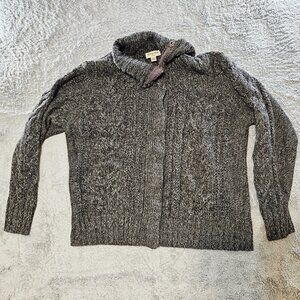 Women's St. Johns Bay Gray Knit Button Up Cardigan Sweater Size 2X 2XL